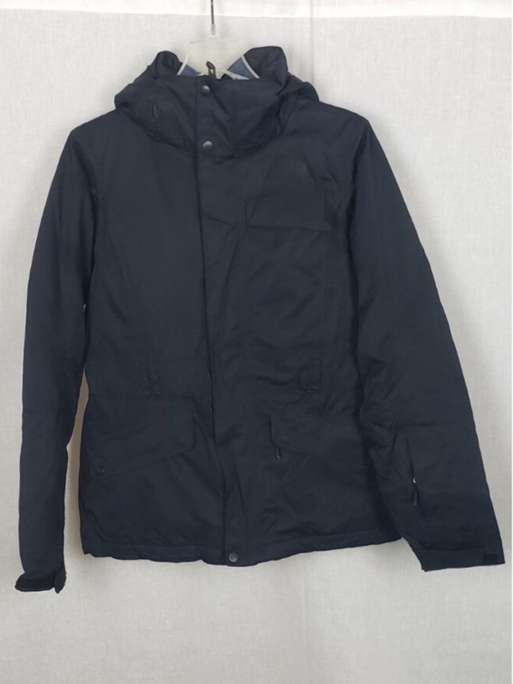 The North Face Womens Winter Coat Insulated Hyvent Jacket M Black Hood Outdoor